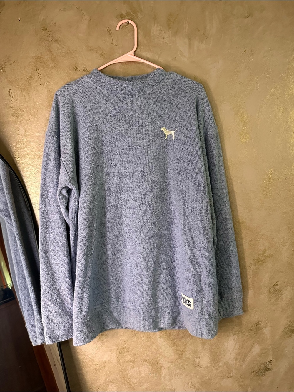 Blue Pink Crewneck Fleece Sweater